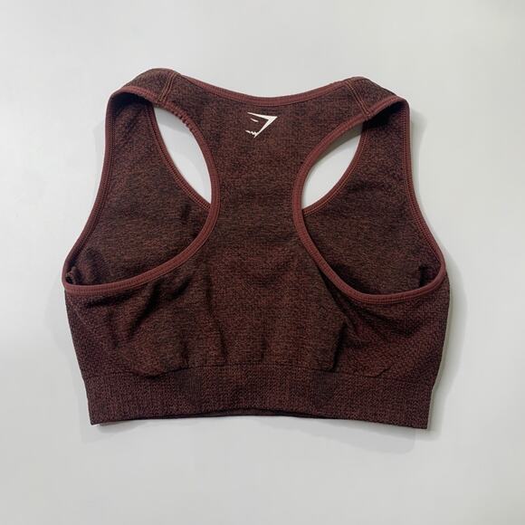 Gymshark Sports Bra Womens XS Extra Small Mahogany Vital Seamless Racerback - Picture 6 of 9
